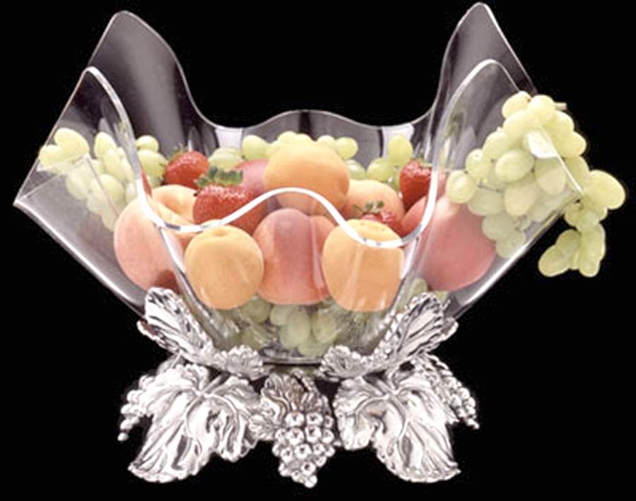 Grape (Aluminum, Hollowware) Stand for Acrylic Bowl 14" by Arthur Court-1