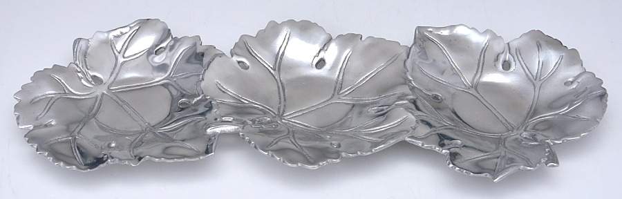 Grape (Aluminum, Hollowware) 3 Candle Holder Centerpiece by Arthur Court-1