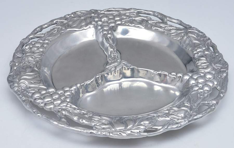 Grape (Aluminum, Hollowware) 3 Part Relish by Arthur Court-1