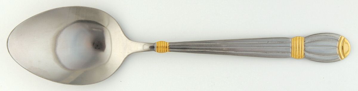 ACV5 (Stainless, Gold Accent) Tablespoon (Serving Spoon) by Alco-1