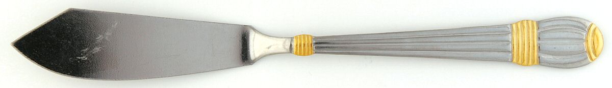 ACV5 (Stainless, Gold Accent) Flat Handle Master Butter Knife by Alco-1