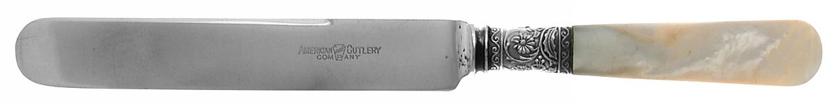 Pearl Handle Flatware 5 (Silverplate Bolster) Old French Hollow Knife by American Cutlery -1