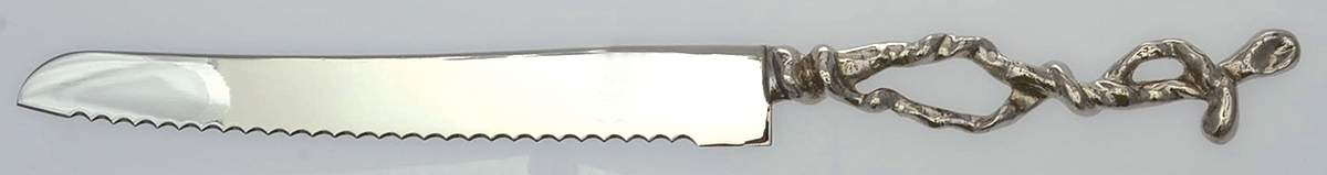 Wisteria (Nickelplate, Hollowware) Bread Knife with Stainless Blade by Michael Aram-1