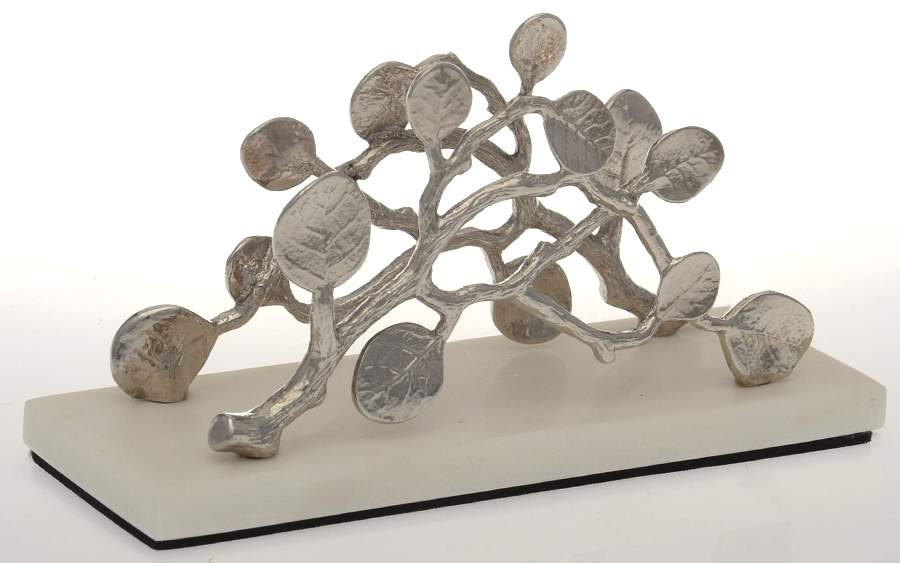 Botanical Leaf (Nickelplate, Hollowware) Square Napkin Holder by Michael Aram-1