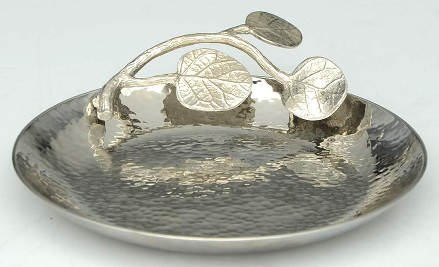 Botanical Leaf (Nickelplate, Hollowware) 5" Trinket Tray by Michael Aram-1