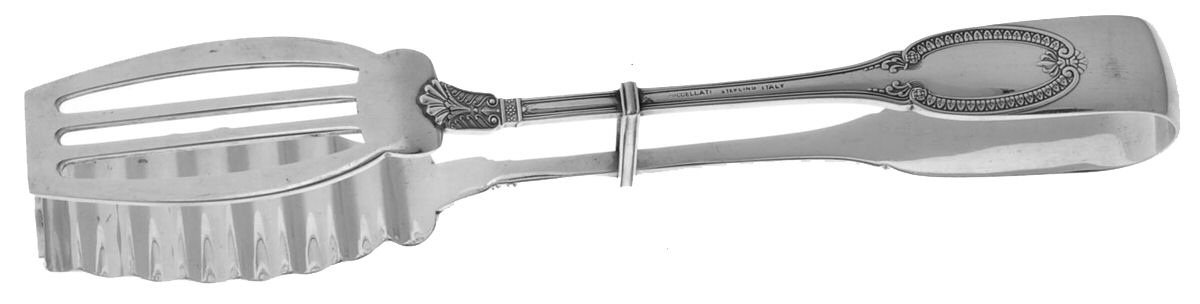 Empire-Impero (Sterling) Solid Yoked Asparagus Tongs by Buccellati-1