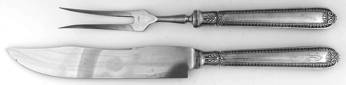 Empire-Impero (Sterling) Large 2-Piece Roast Carving Set w/Stainless Blade by Buccellati-1