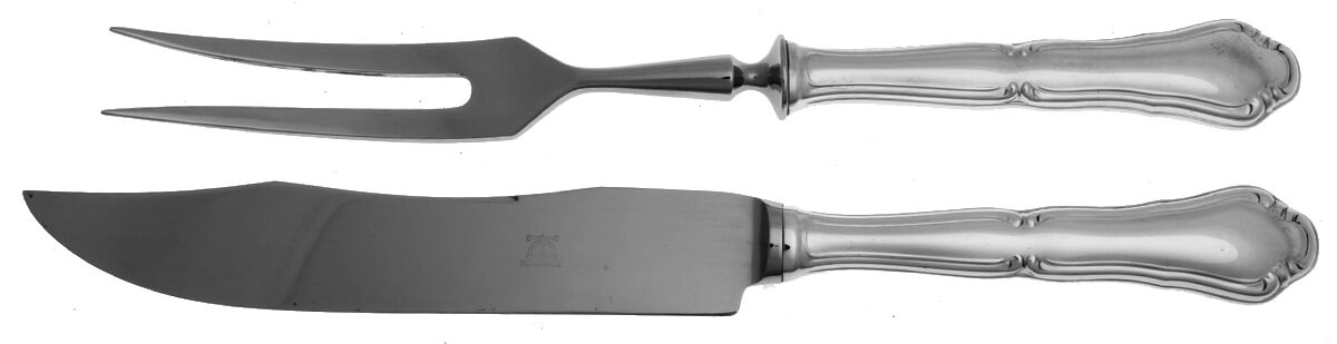 Savoy (Sterling) Large 2-Piece Roast Carving Set w/Stainless Blade by Buccellati-1