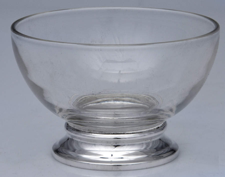 Sterling Hollowware Crystal Mayonnaise Bowl with Sterling Band by R. Blackinton & Co-1