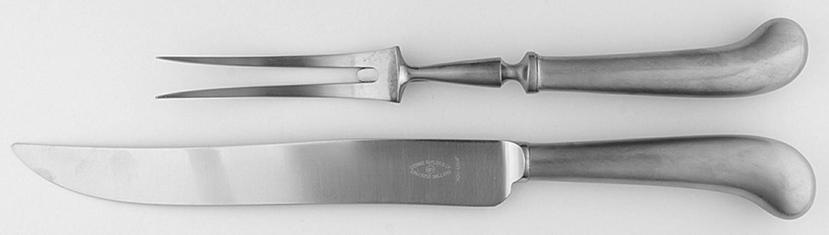 Queen Anne (Stainless) 2 Piece Small Carving Set-Stnls Bladel/Steak w/Box by George Butler-1