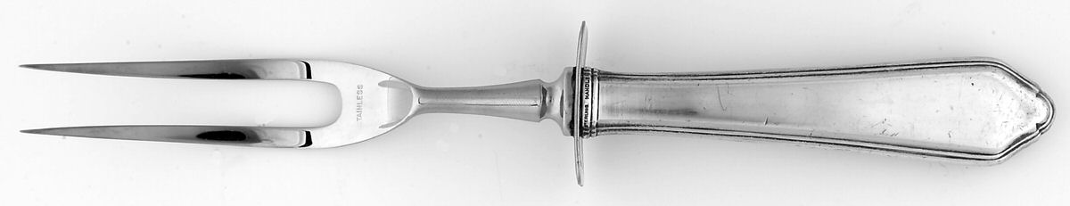 Gilbert Stuart (Sterling, 1946) Small Steak Carving Fork with Stainless Prongs by R. Blackinton & Co-1