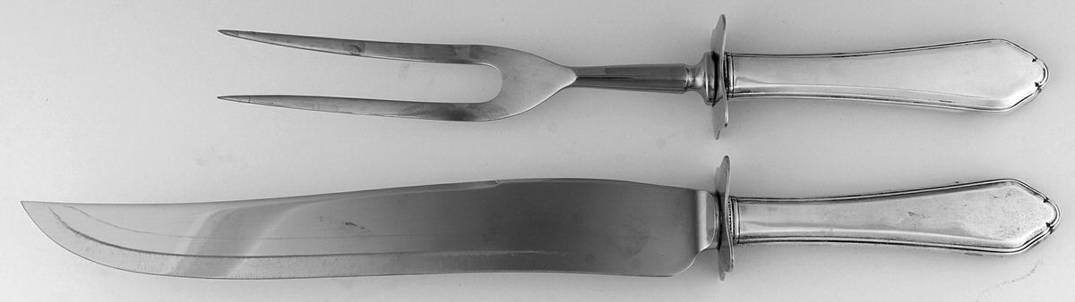Gilbert Stuart (Sterling, 1946) Small Stainless Blade 2-Piece Steak Carving Set by R. Blackinton & Co-1