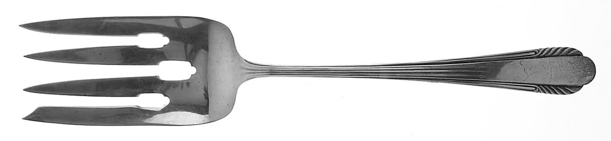Lorraine (Sterling, 1946, No Monograms) Medium Solid Cold Meat Serving Fork by R. Blackinton & Co-1