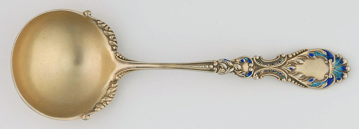 Nautilus (Sterling, 1900) Bon Bon Spoon, Enameled Handle by R. Blackinton & Co-1