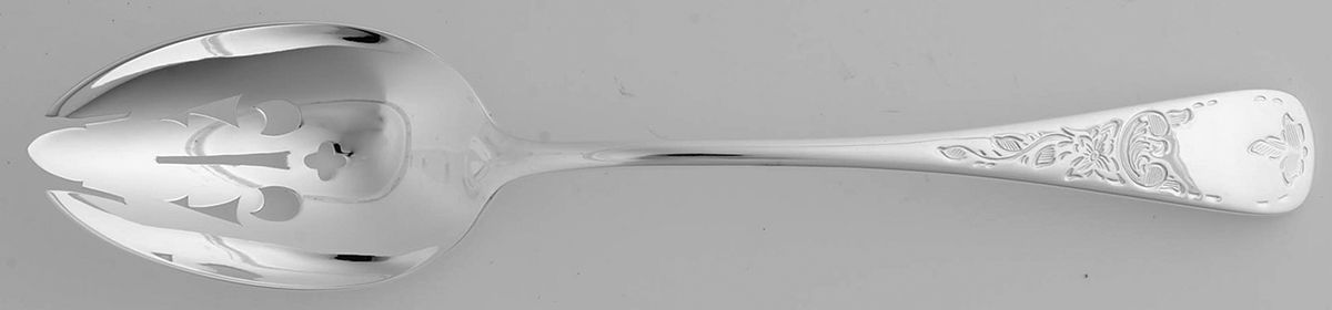 Queen Mary (Silverplate) Pierced Tablespoon (Serving Spoon) by Birks Silver-1