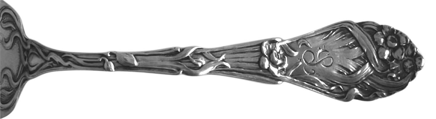 Narcissus (Sterling) Medium Solid Cold Meat Serving Fork by R. Blackinton & Co-1
