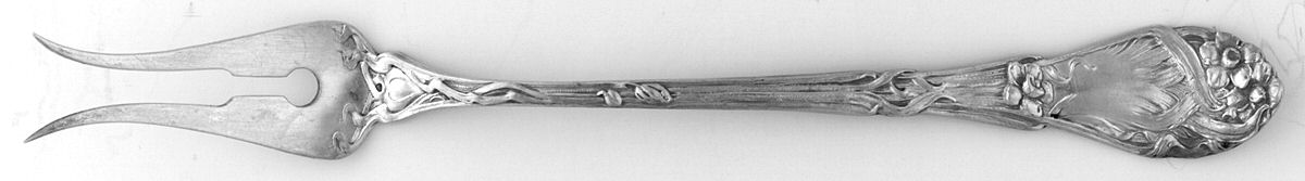 Narcissus (Sterling) Two-Tine Butter Pick by R. Blackinton & Co-1
