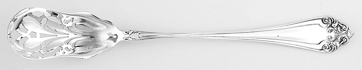 Claremont (Sterling) Pierced Bowl Short Handle Olive Spoon by R. Blackinton & Co-1