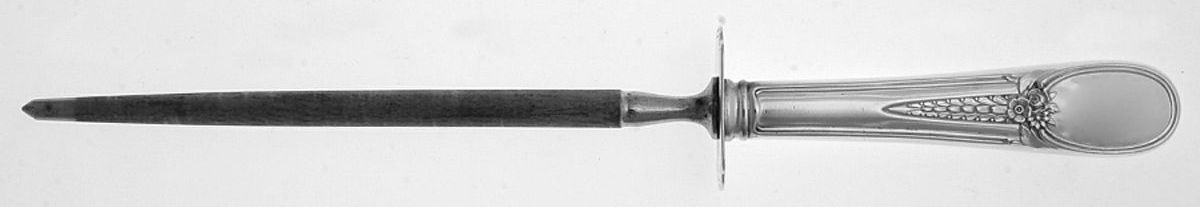 Flowered Antique (Sterling, 1940) Small Knife Sharpener W/Sterling Guard by R. Blackinton & Co-1