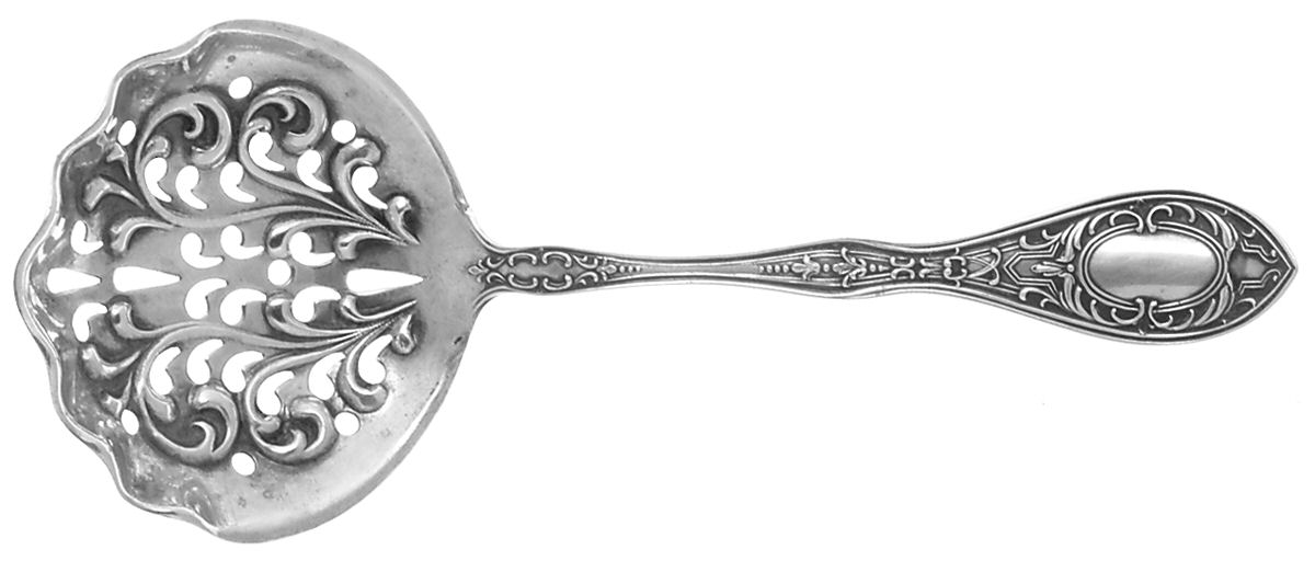 BAO2 (STERLING) Solid Bon Bon Spoon with Pierced Bowl by Baird-North -1