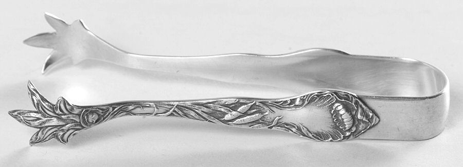 Lotus (Sterling) Sugar Tongs by R. Blackinton & Co-1