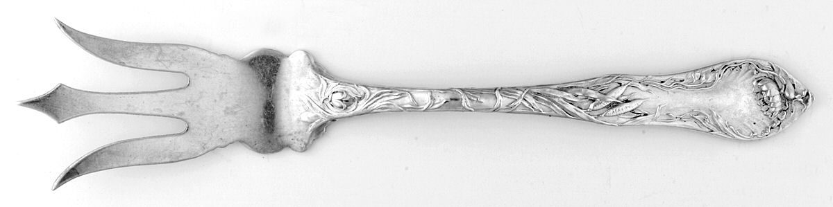 Lotus (Sterling) Large Lettuce Serving Fork by R. Blackinton & Co-1