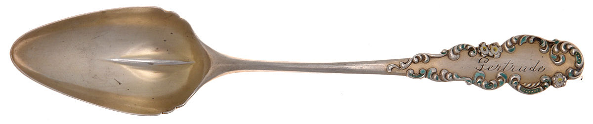 BLS7 (STERLING) Enameled Orange Spoon by R. Blackinton & Co-1