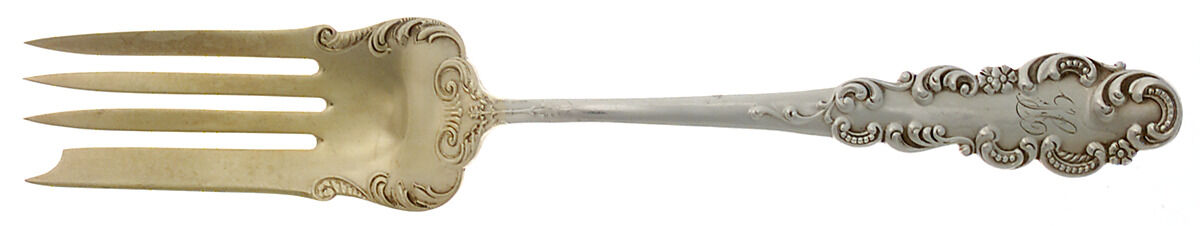 BLS7 (STERLING) Medium Solid Cold Meat Serving Fork by R. Blackinton & Co-1
