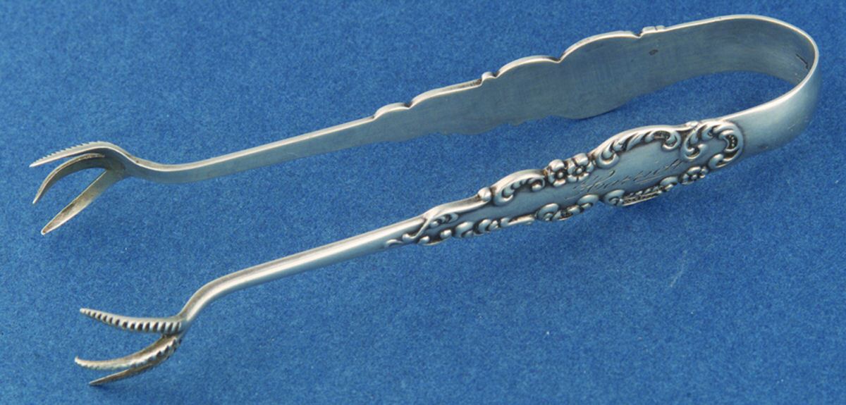 BLS7 (STERLING) Small Sugar Tongs by R. Blackinton & Co-1