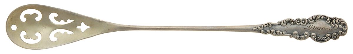 BLS7 (STERLING) Pierced Bowl Short Handle Olive Spoon by R. Blackinton & Co-1