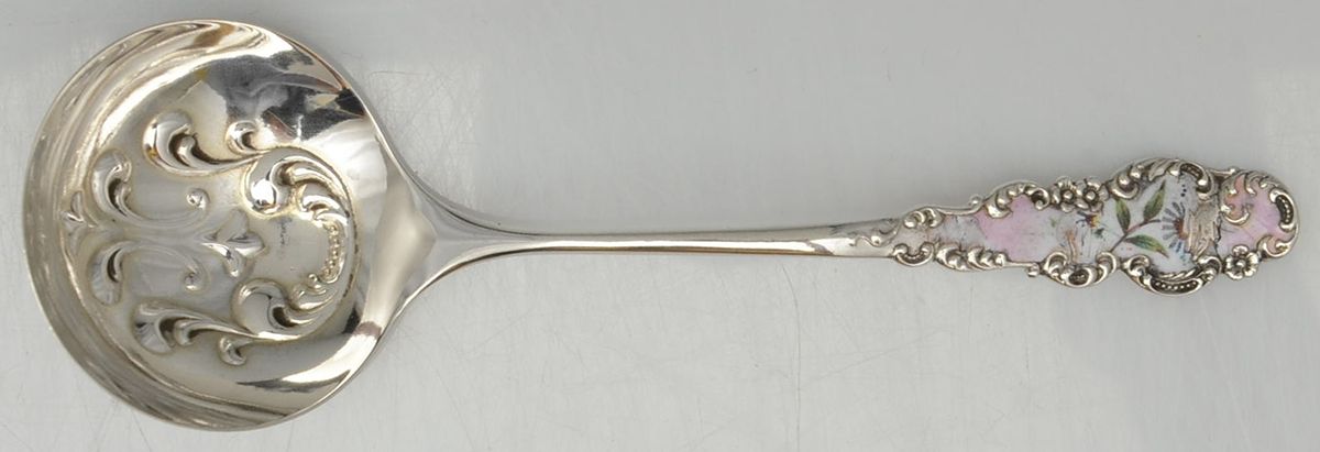 BLS7 (STERLING) Enameled Solid Piece Cream Ladle by R. Blackinton & Co-1