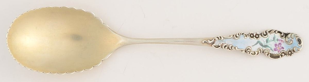 BLS7 (STERLING) Enameled Sugar Spoonq by R. Blackinton & Co-1
