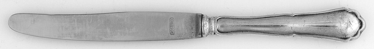 English Chippendale  Dessert Knife with Stainless Blade by Bremer Silberschmied-1