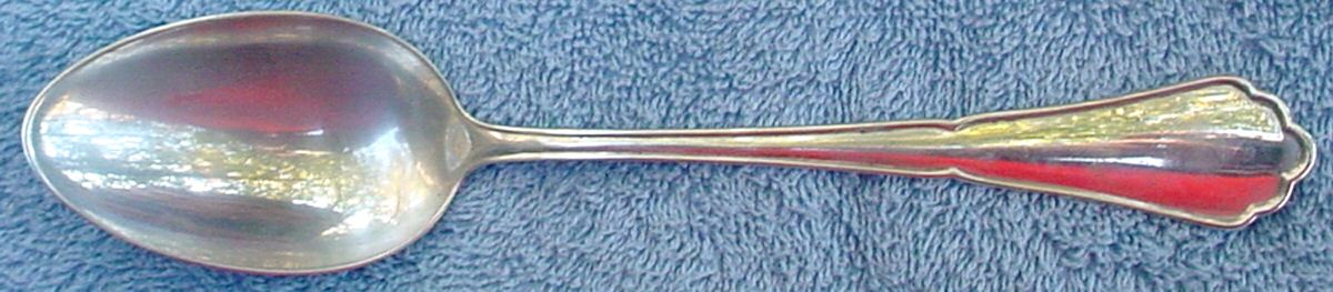 English Chippendale  Place/Oval Soup Spoon by Bremer Silberschmied-1