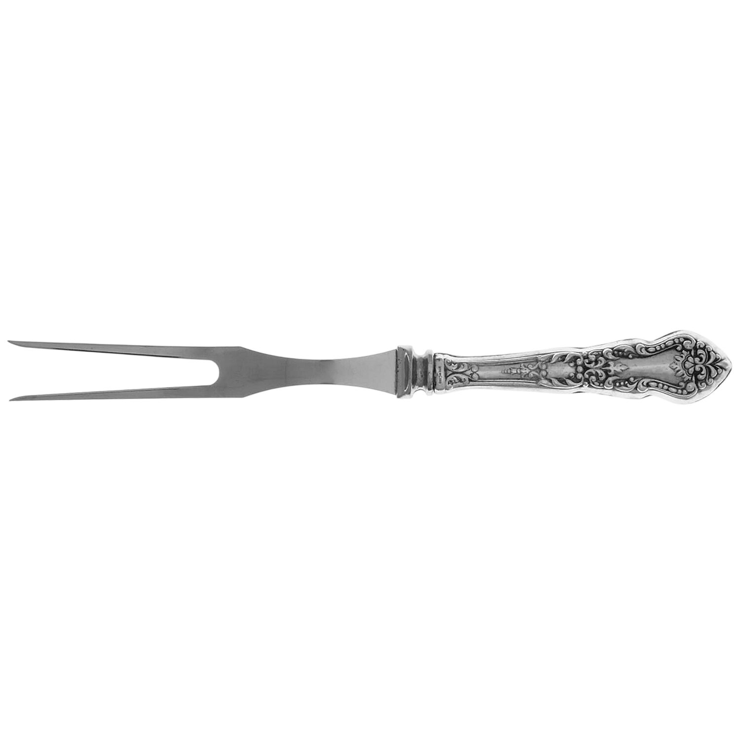 BLS17 (Sterling) Small Steak Carving Fork with Stainless Prongs by R. Blackinton & Co-1