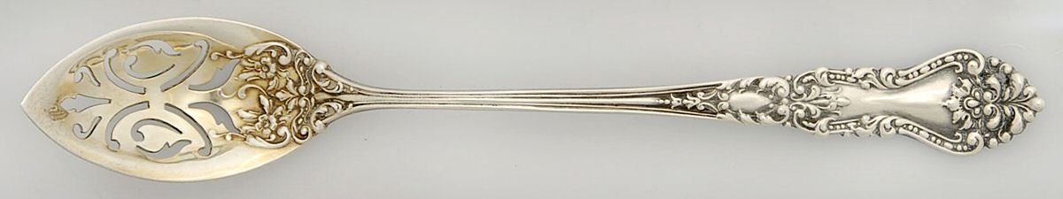BLS17 (Sterling) Pierced Bowl Short Handle Olive Spoon by R. Blackinton & Co-1