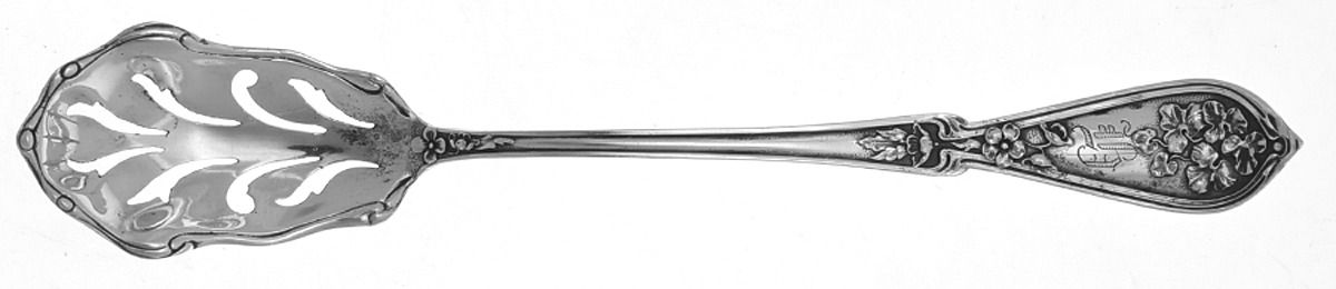 Sweetbrier (Sterling) Pierced Bowl Short Handle Olive Spoon by R. Blackinton & Co-1
