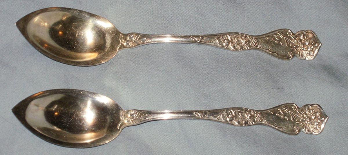 Cherry Blossom (Sterling, No Mono) Fruit/Orange Spoon by R. Blackinton & Co-1