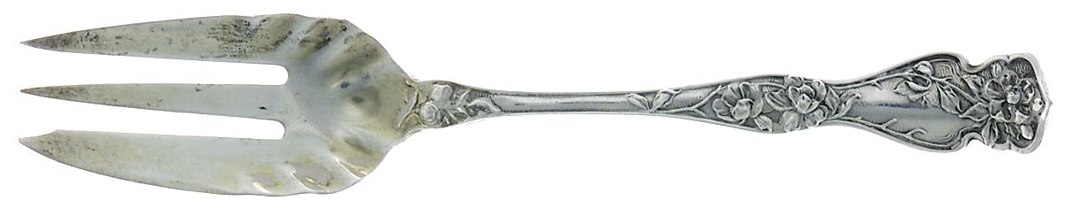Cherry Blossom (Sterling, No Mono) Old Style Pickle Fork by R. Blackinton & Co-1