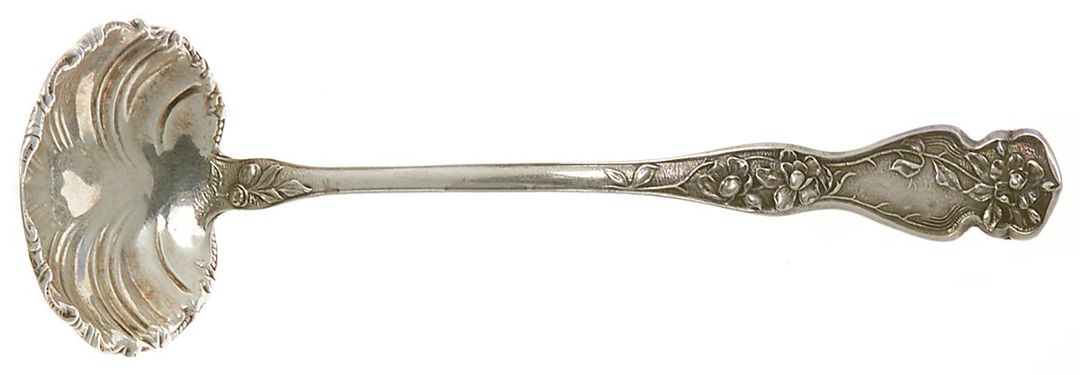 Cherry Blossom (Sterling, No Mono) Solid Piece Cream Ladle by R. Blackinton & Co-1