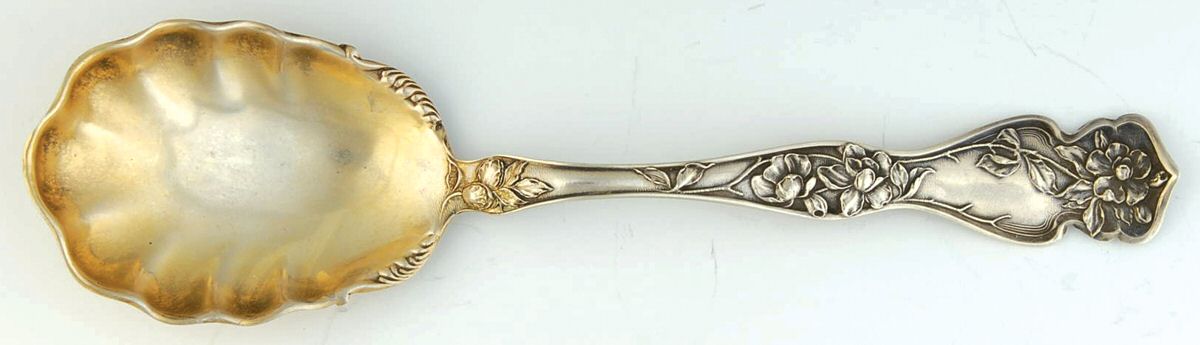 Cherry Blossom (Sterling, No Mono) Large Jelly Spoon by R. Blackinton & Co-1