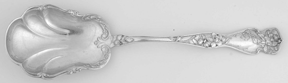 Cherry Blossom (Sterling, No Mono) Large Solid Berry/Casserole Spoon by R. Blackinton & Co-1