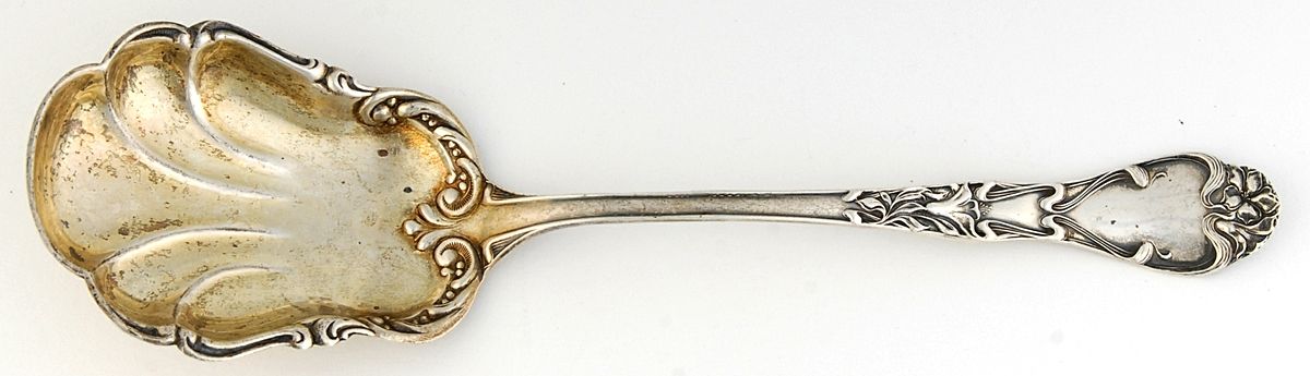 Azalia (Sterling) Small Solid Berry/Casserole Spoon by R. Blackinton & Co-1