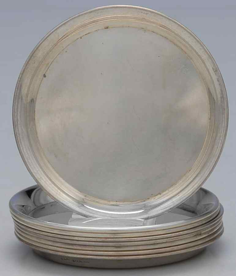 Sterling Hollowware Butter Pat - Set of 8 by Baldwin & Miller-1