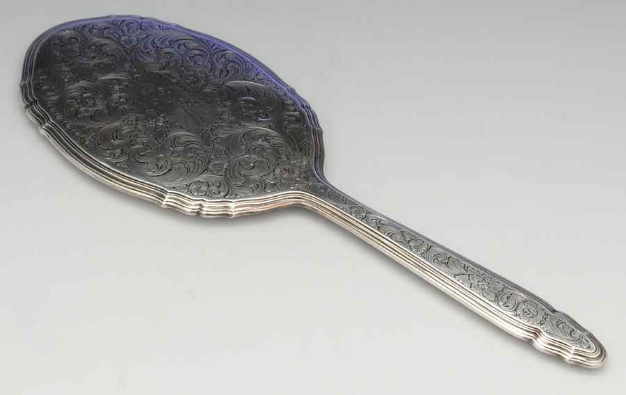 5600-Engraved (Sterling, Hollowware) Mirror with Handle by R. Blackinton & Co-1