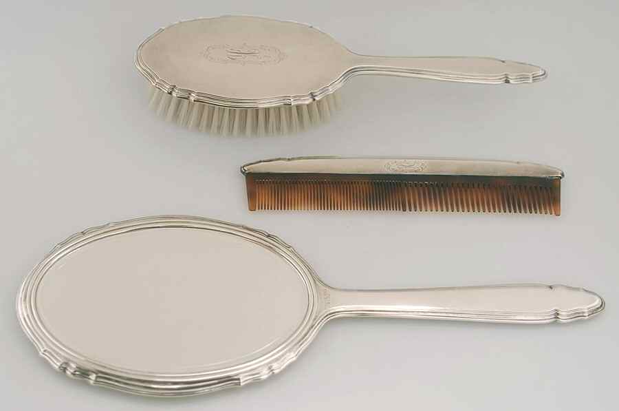 5600 (Sterling, Hollowware) 3 Pc Vanity Set (SHBM1,COM1,MIRM1) by R. Blackinton & Co-1