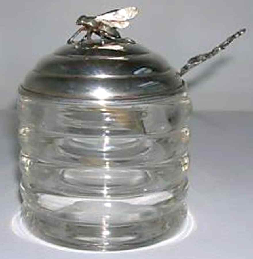 X856 (Sterling, Hollowware) Beehive Honey Pot by R. Blackinton & Co-1