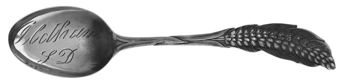 Plant Series-Non Floral (Sterling) Souvenir Spoon (Five O'Clock Spoon) by Baker Manchester-1