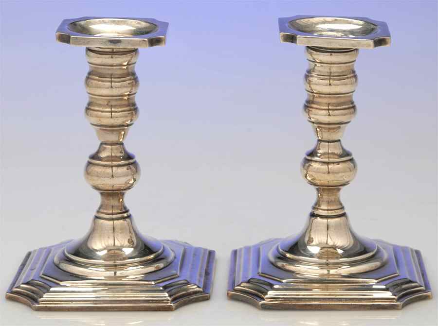 2156 (Sterling, Hollowware) Pair of 6" Candlesticks by Black,Starr&Gorham-1