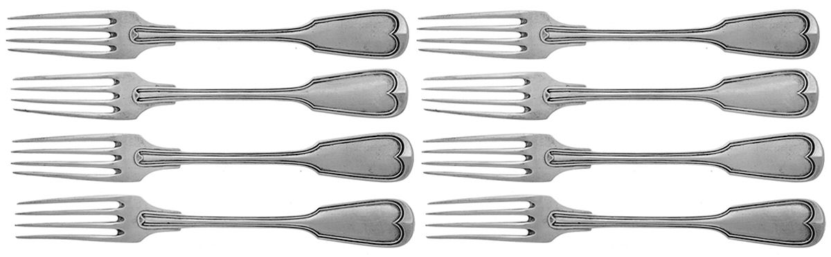 Augsburg Thread  Fork - Set of 8 by Bruckmann & Sohne-1